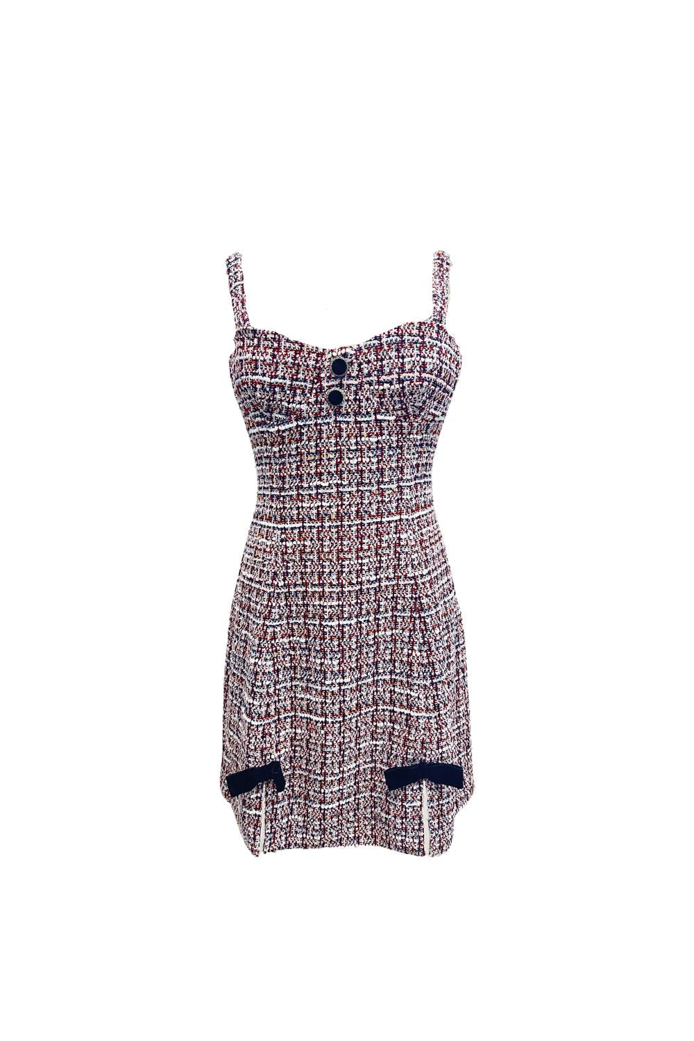 Tweed Mini Dress with Button Detail ¨C Classic and Chic