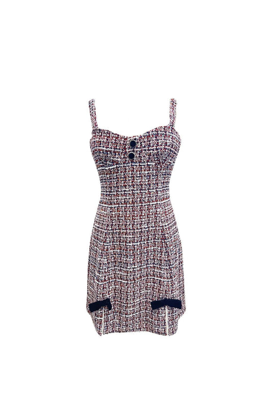 Tweed Mini Dress with Button Detail ¨C Classic and Chic